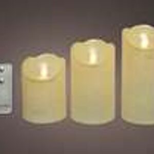 LED waving kaars BO binnen mix creme/warm wit dia 7,5cm x h15cm